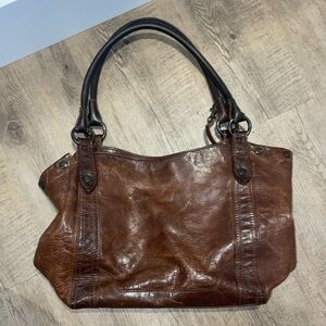 Large Vintage Frye Women's Leather Melissa
Shoulder Bag Dark Brown